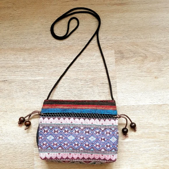 Handmade Hmong Colorful Textile Embroidered Crossbody Bag - Picture 11 of 11